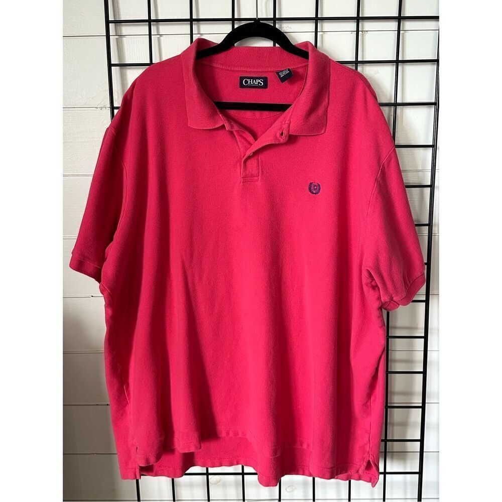 Chaps Polo Golf Shirt Men's 4XB Big Guy Raspberry‎ Vintage Preppy